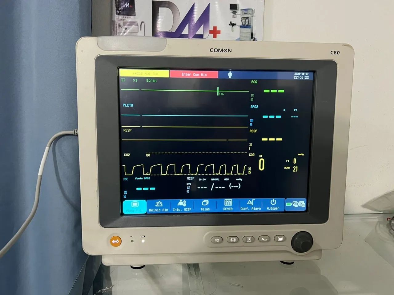 Monitor comen com capnografia revisado com garantia completo
