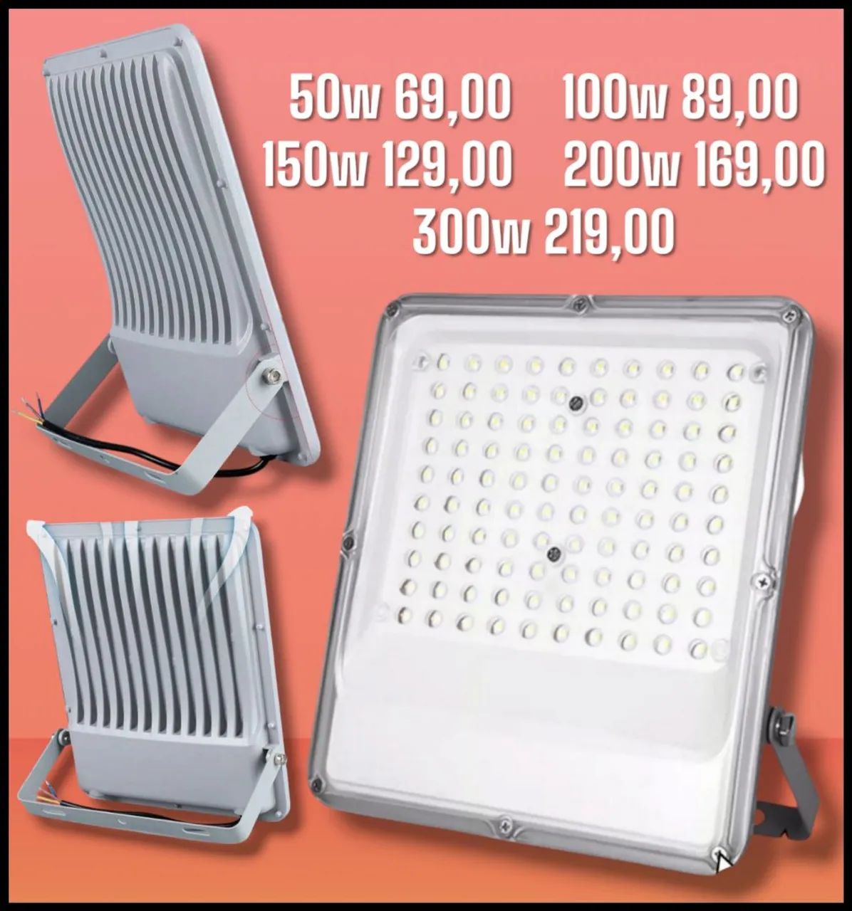 Refletor de Led de 50w a 300w