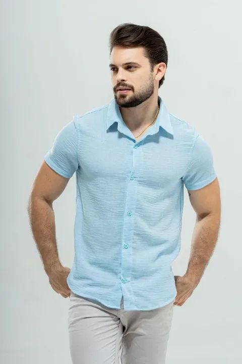 Camisa Masculina Viscolinho Bahamas - Foto 4