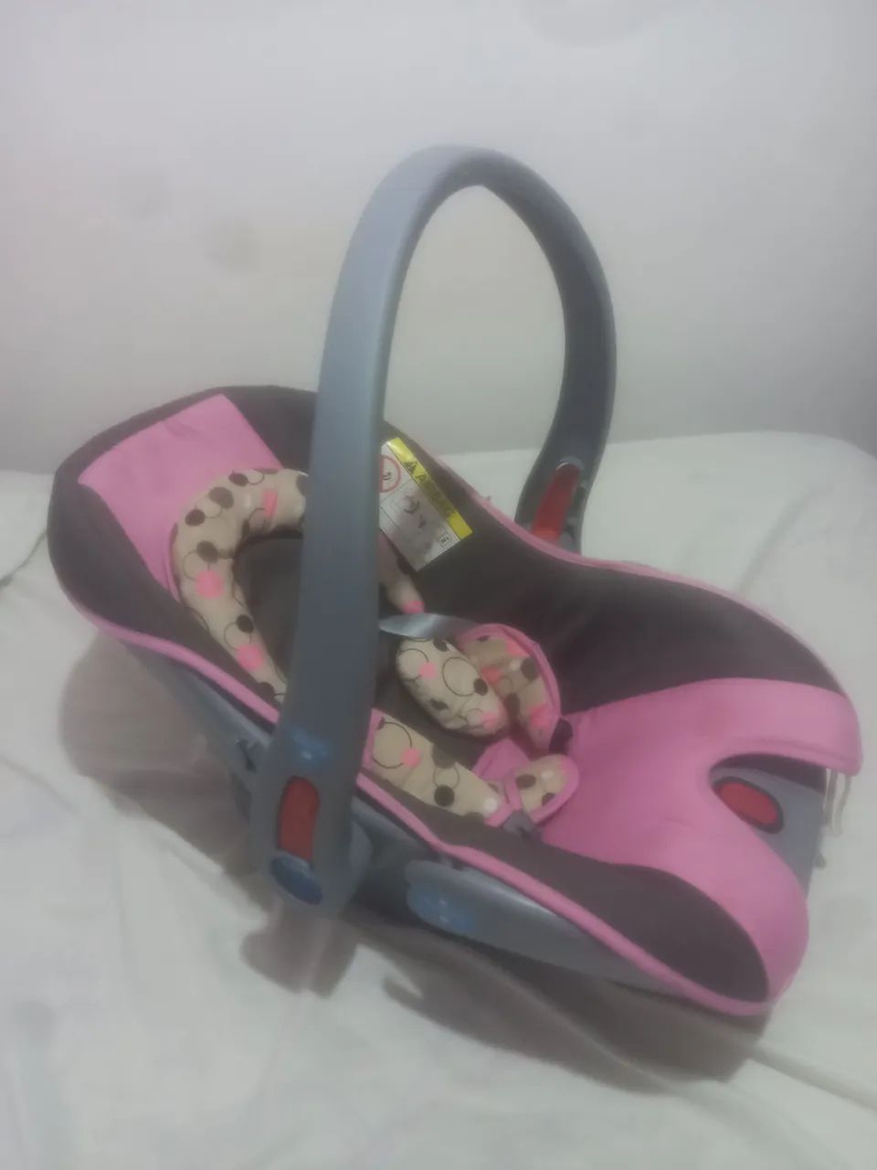 Bebê Conforto Rosa e Cinza
