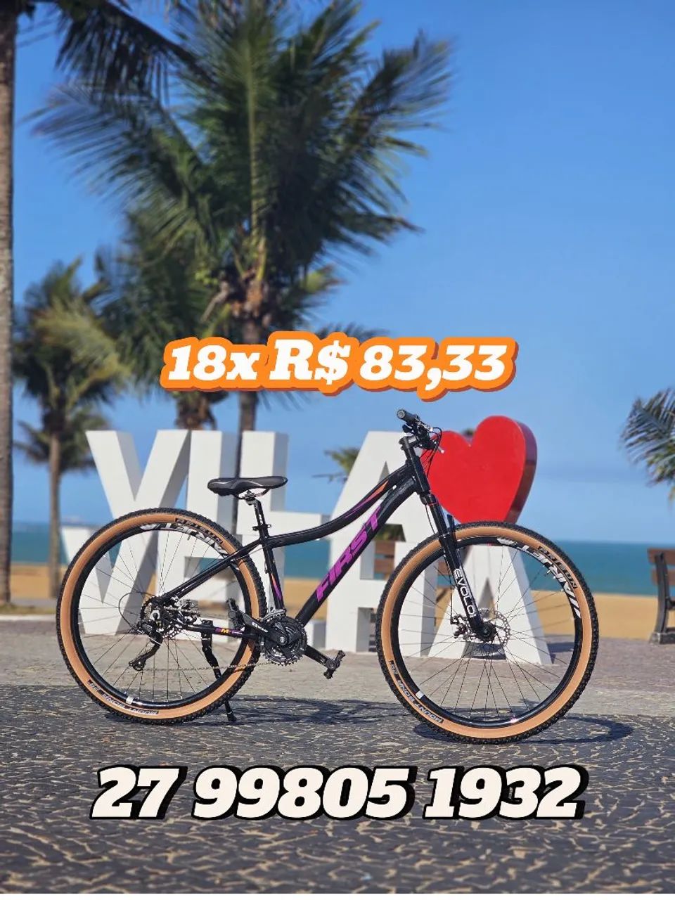 Bicicleta Aro 29 Alumínio MTB First 21v Microshift com Cabeamento Interno SOMOS LOJA
