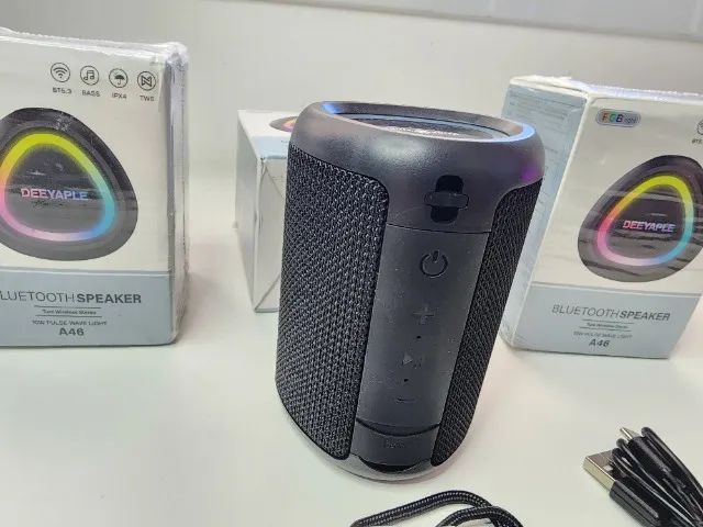 Caixa De Som Bluetooth 5.3 Portátil Luzes Rgb Deeyaple Tws - Foto 2