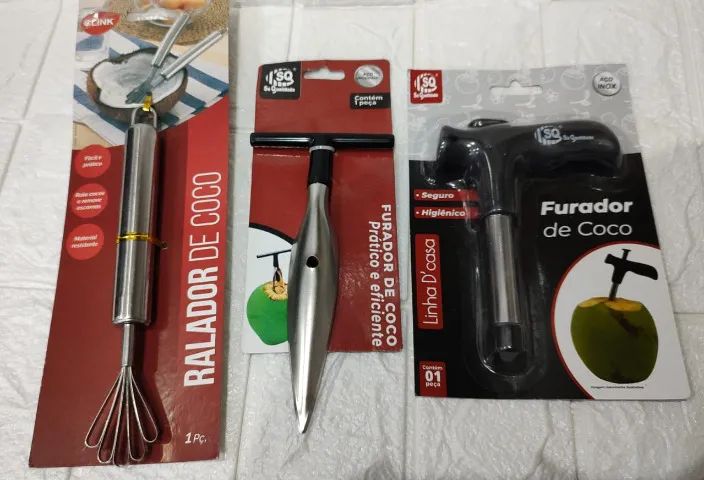 Kit para coco com furador e raspador 