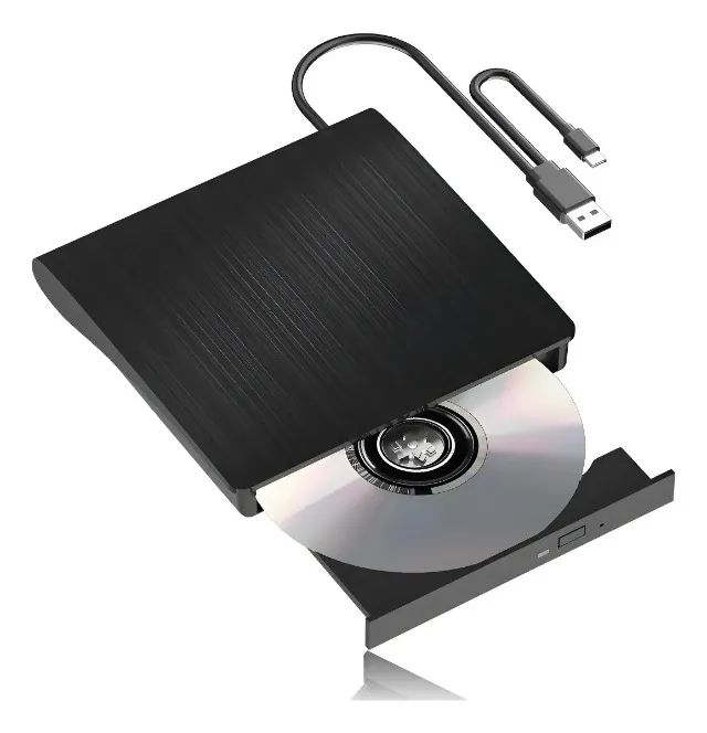 Gravador Cd/dvd-rw Externo Usb  e usb Tipo-c 3.1  Cor Preto - Foto 4