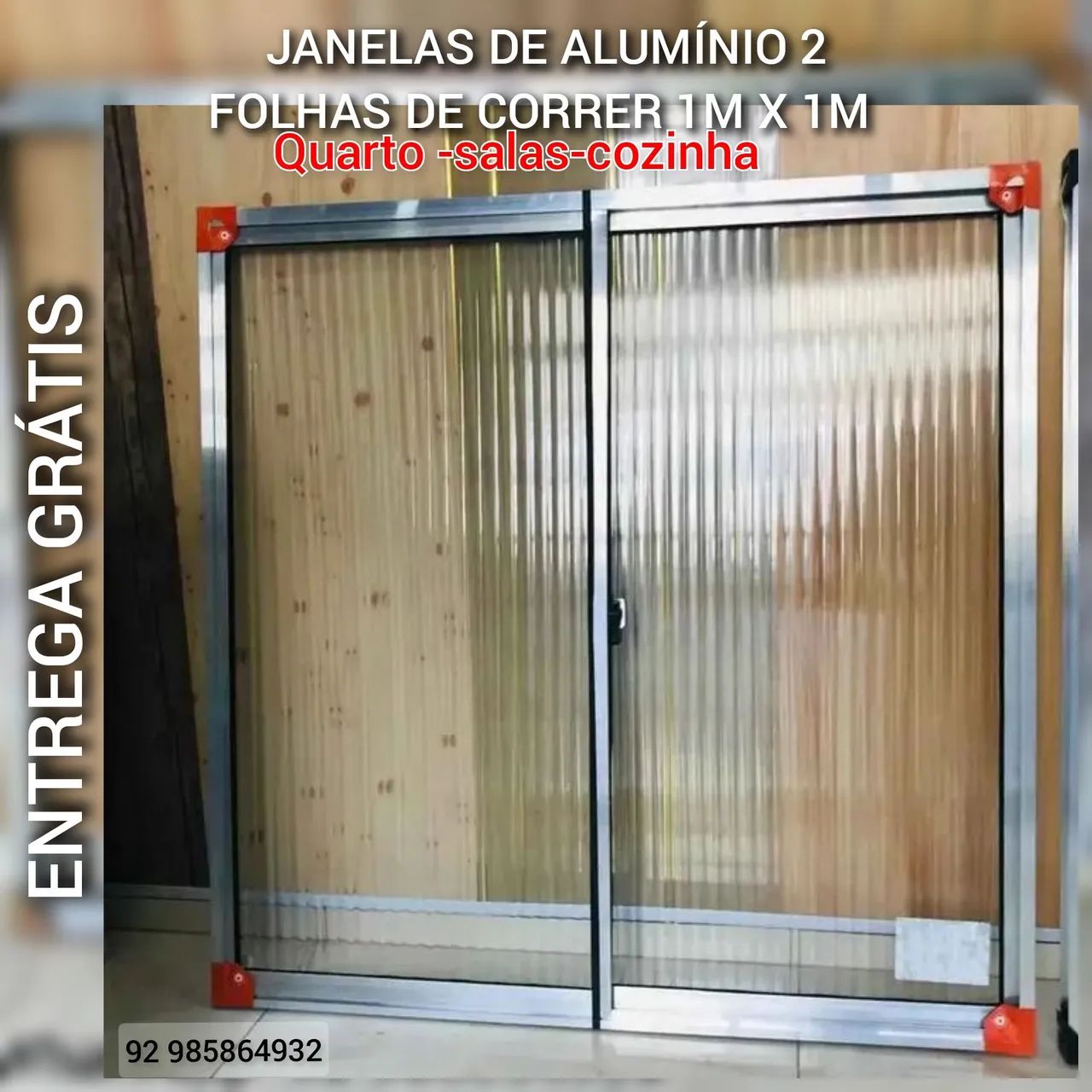 Janelas de alumínio 2 folhas de correr ENTREGAMOS 