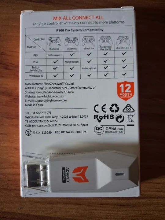 Adaptador R100 Pro P/ Ps5 Xbox Ps4 Switch Pc Bluetooth - Foto 5