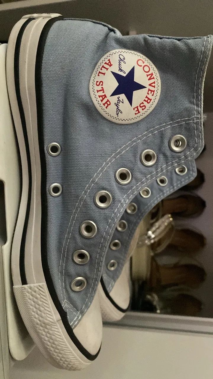 Converse All Star Cano Alto Original Azul Claro/pastel