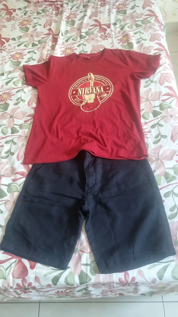 Conjunto Camiseta Nirvana e Bermuda