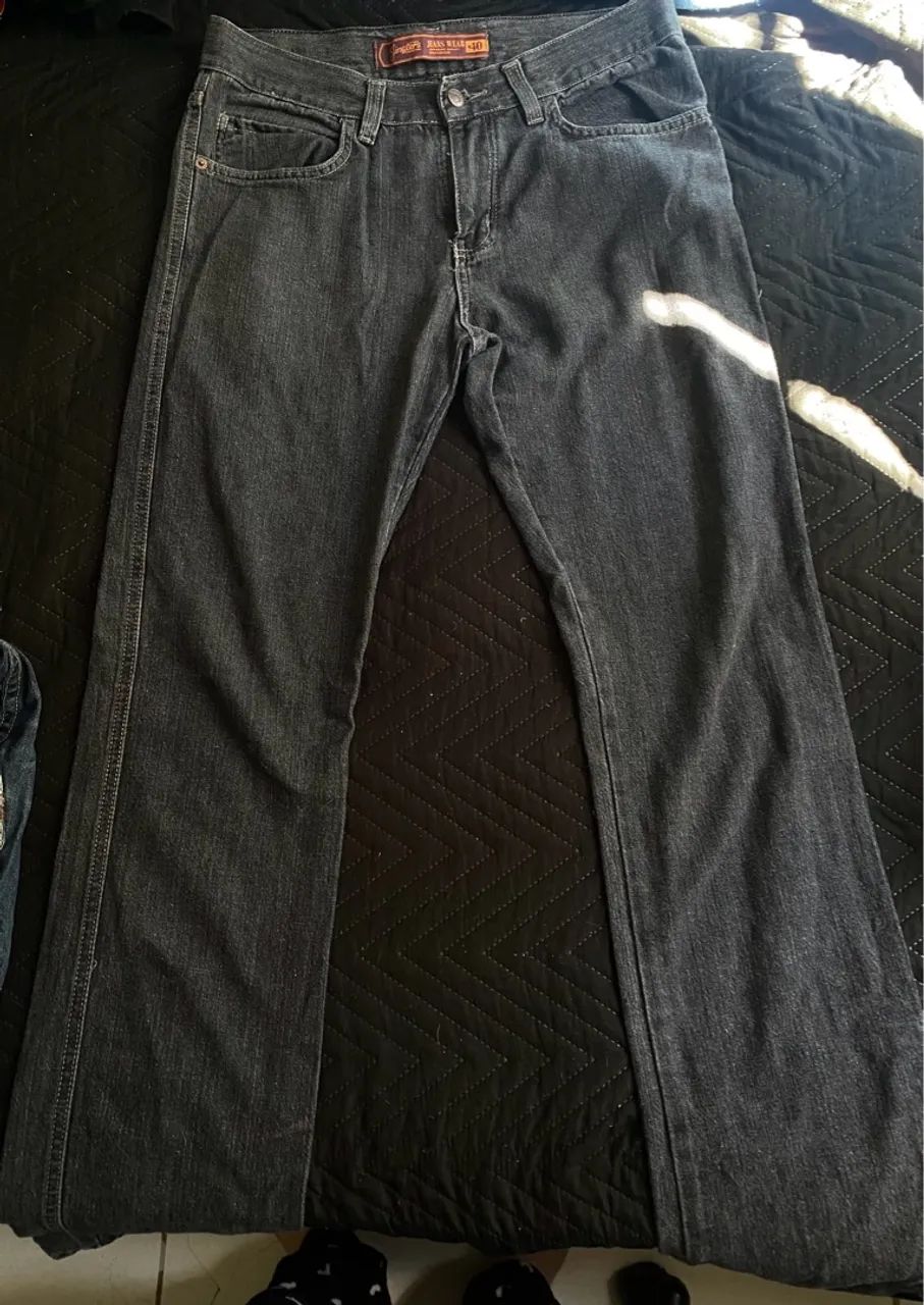 Calça Reta Preta Jeans 