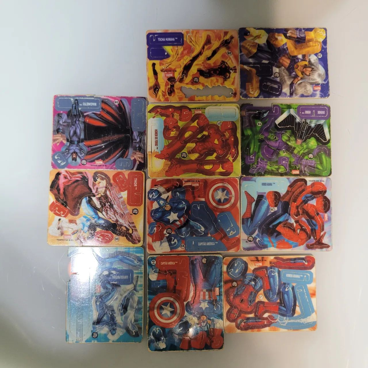 Elma Chips Marvel Tazo Montaveis ano 2005 lote com 11 unidades 