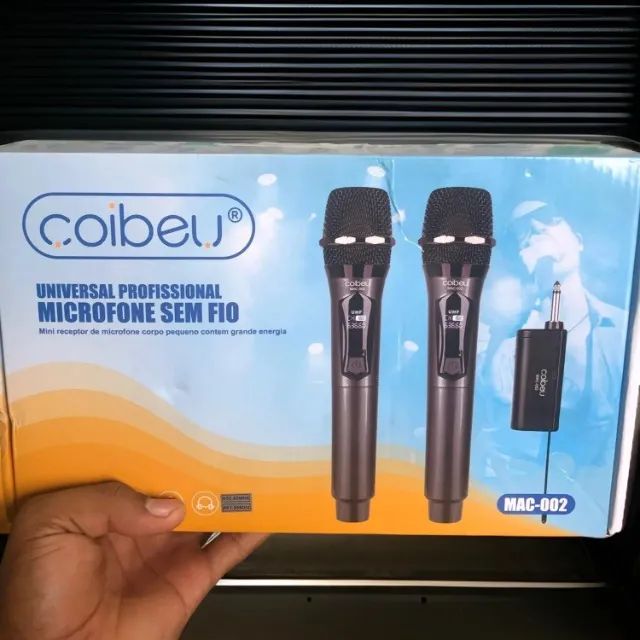 2 Microfones Sem fio Excelente qualidade Perfeito pra Palestra Karaokê +10h de uso