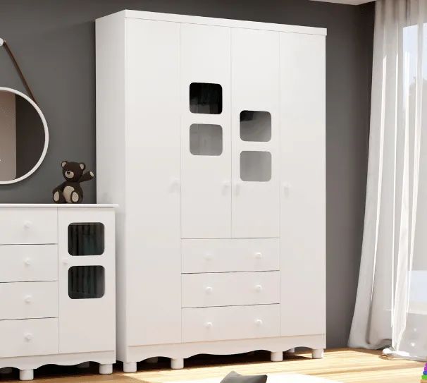 Guarda-Roupa em MDF Uli 04 Portas (Novo) - Foto 5