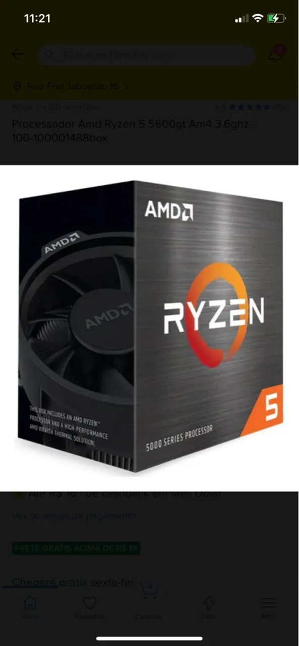 Processador AMD Ryzen 5 5600GT AM4 3.6GHz