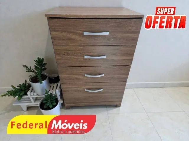 COMODA 4 GAVETAS MARROM (TEMOS CREDIÁRIO)