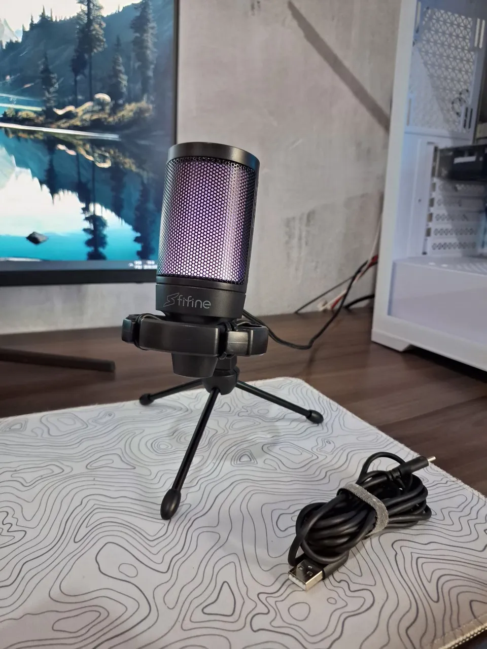 Microfone Gamer Fifine SFM2 SuperFrame Edition - USB, RGB