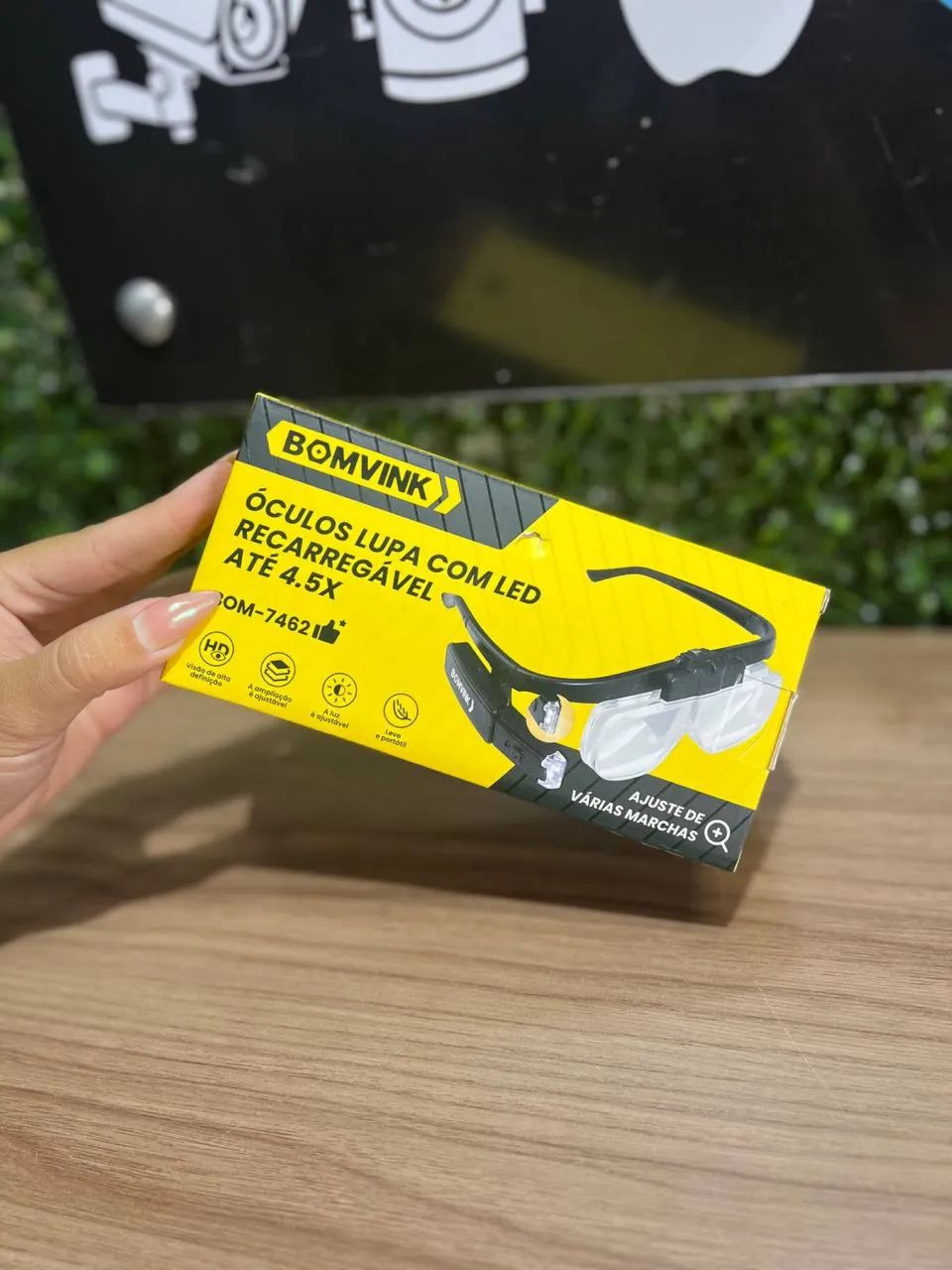 Óculos Lupa com Led Recarregável até 4.5x BOM-7462 BOMVINK