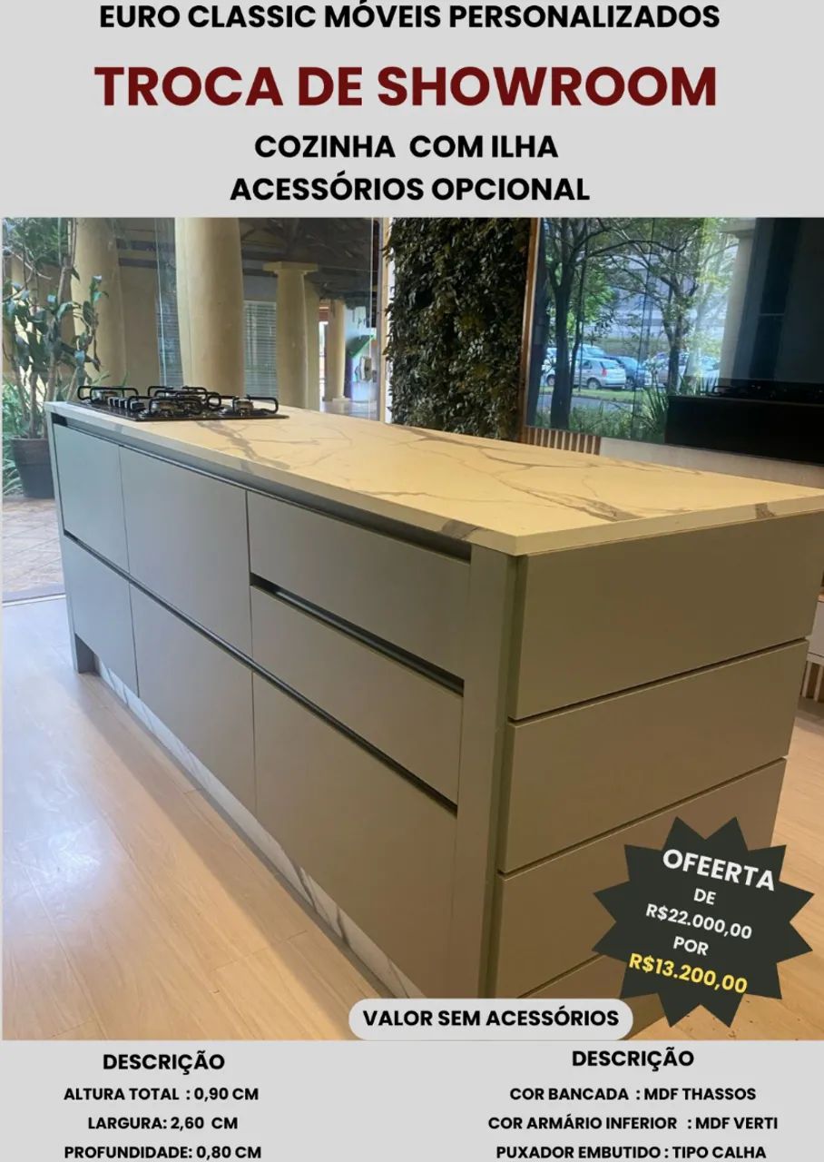 Cozinha Completa com Ilha - Euro Classic