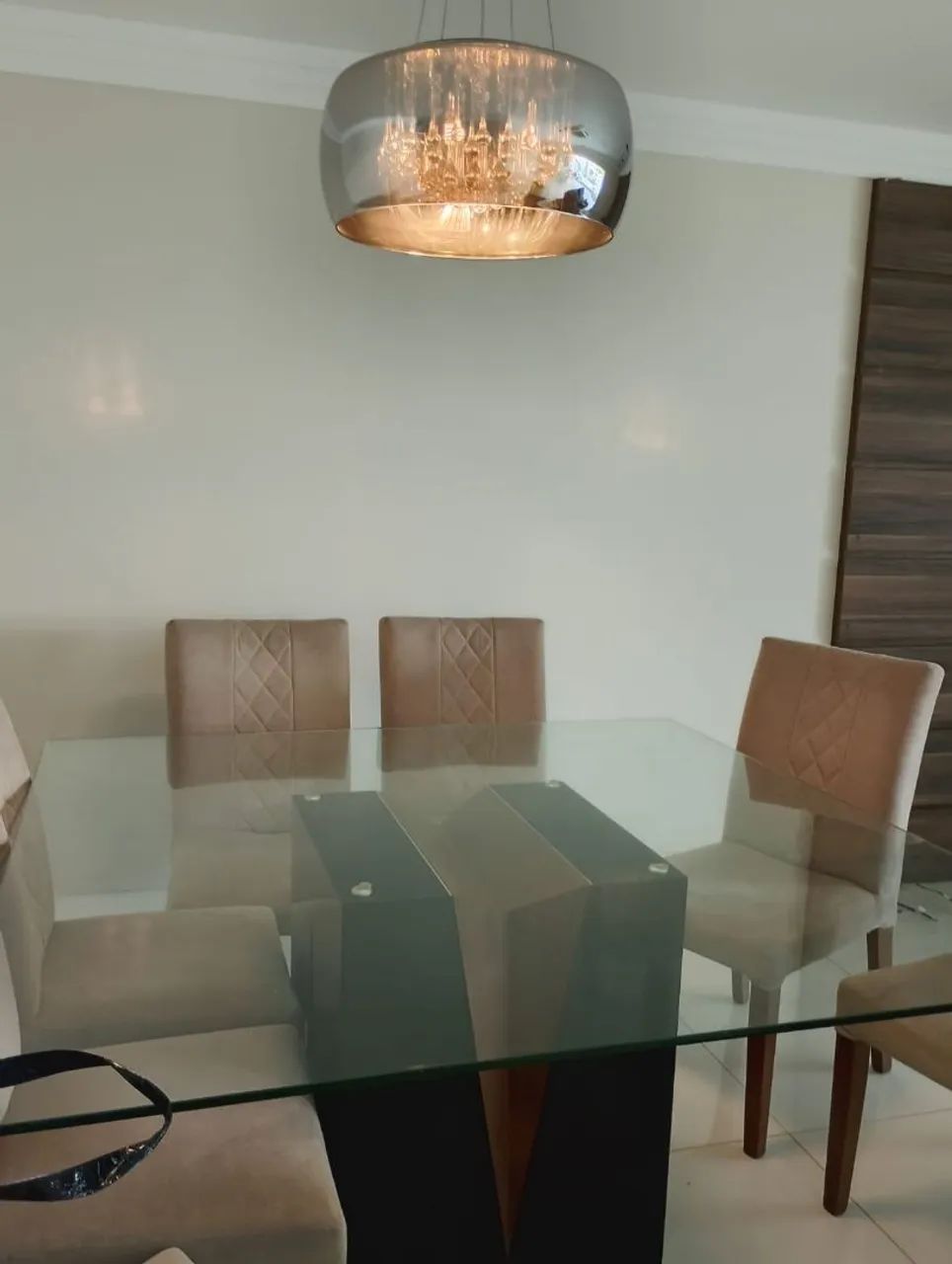 Mesa de Jantar de Vidro com 8 Cadeiras - Foto 4