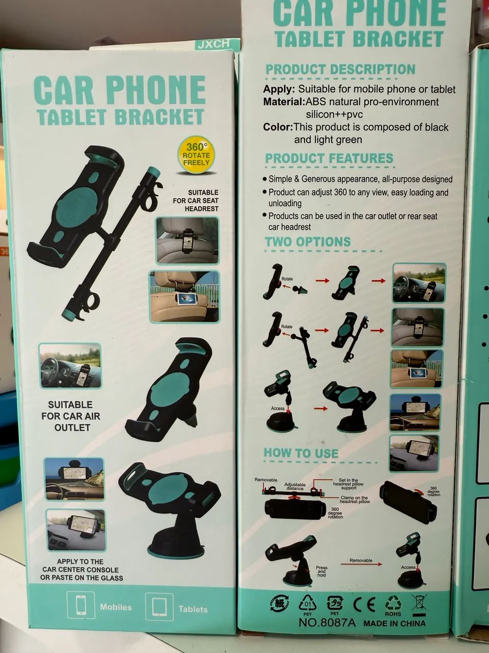 Suporte veicular para celulares e tabletes 3 em 1