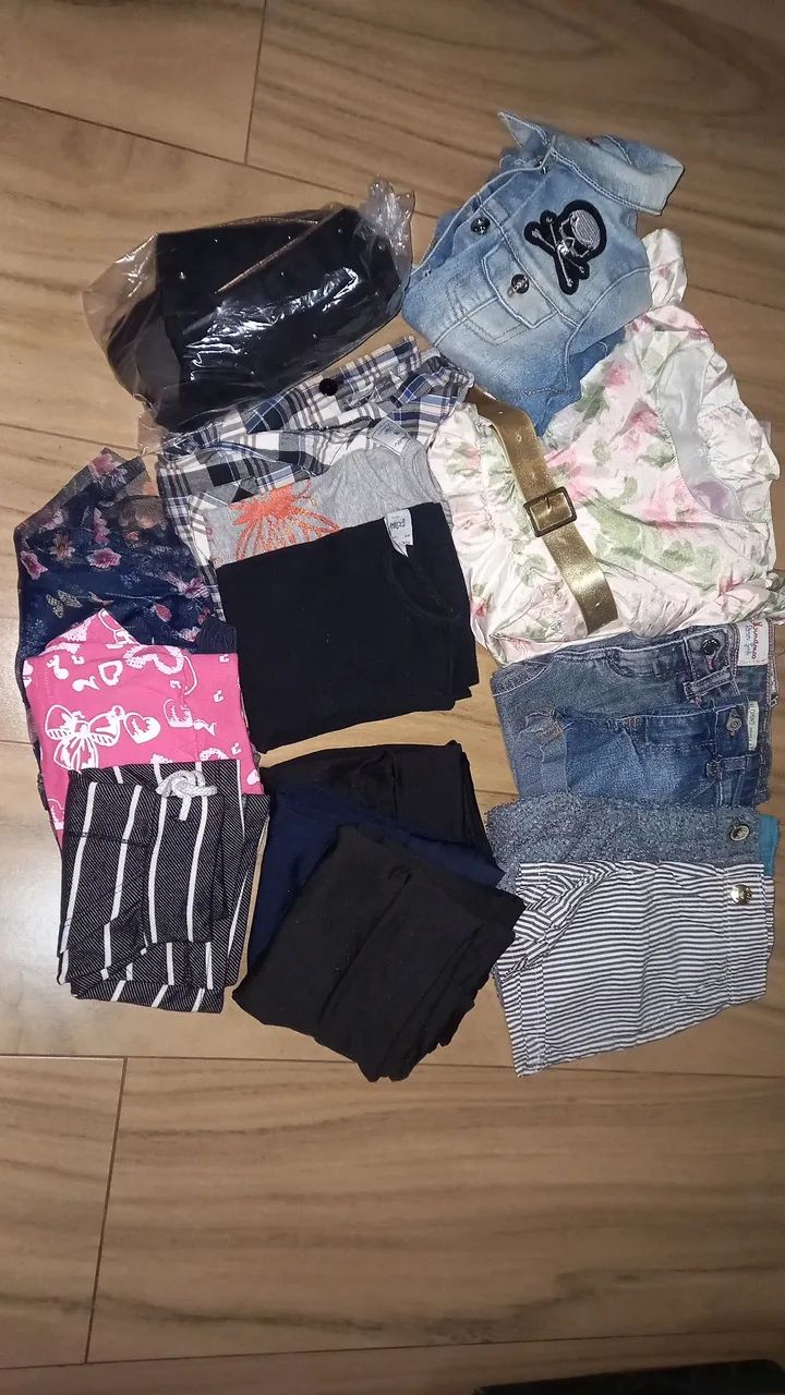 Lote/kit/conjunto roupas infantil menina 4 anos