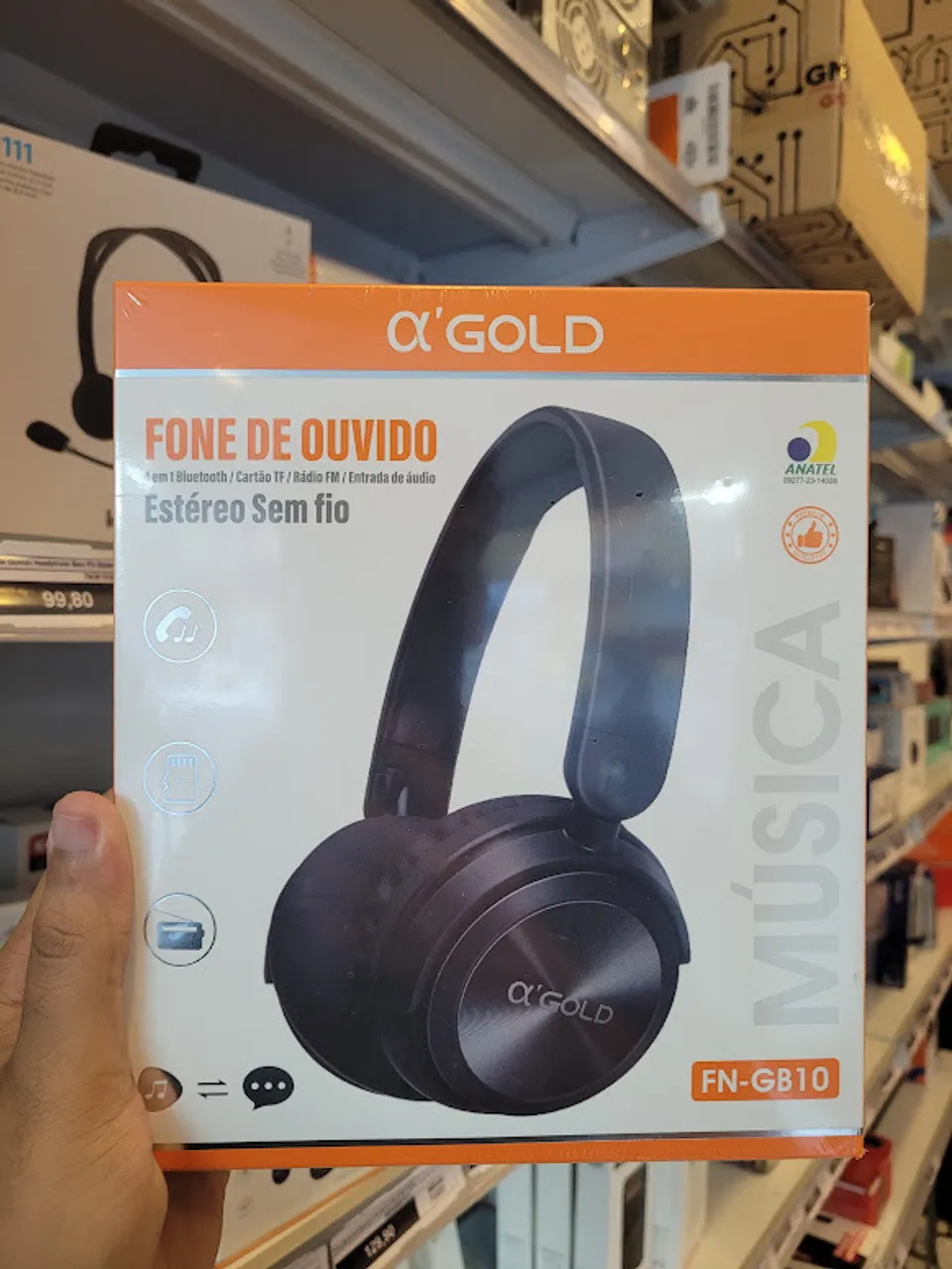 Fone De Ouvido Headphone Sem Fio Estéreo A'gold Fn-gb10