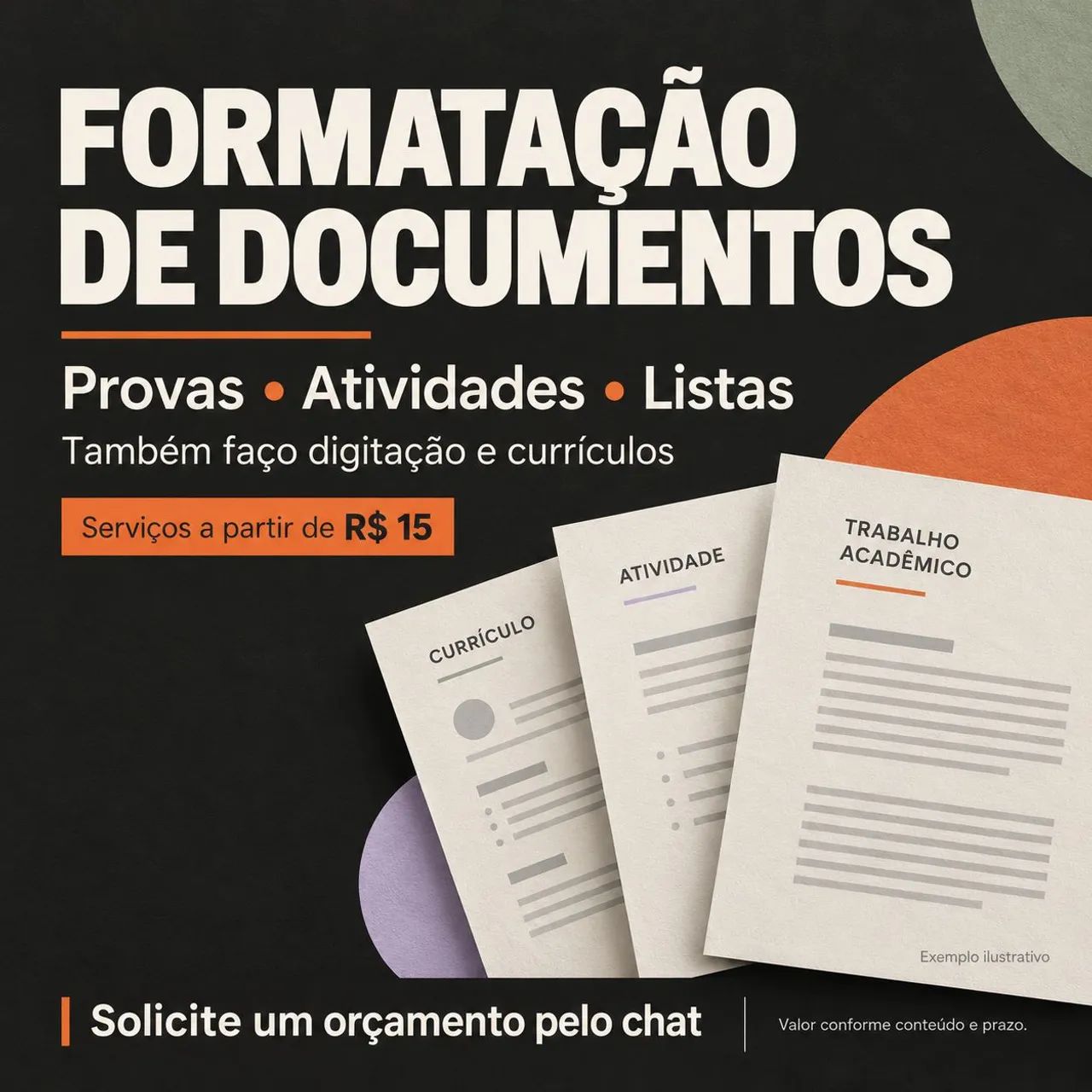 Formatação de documentos em Word e PDF | Digitação e currículos