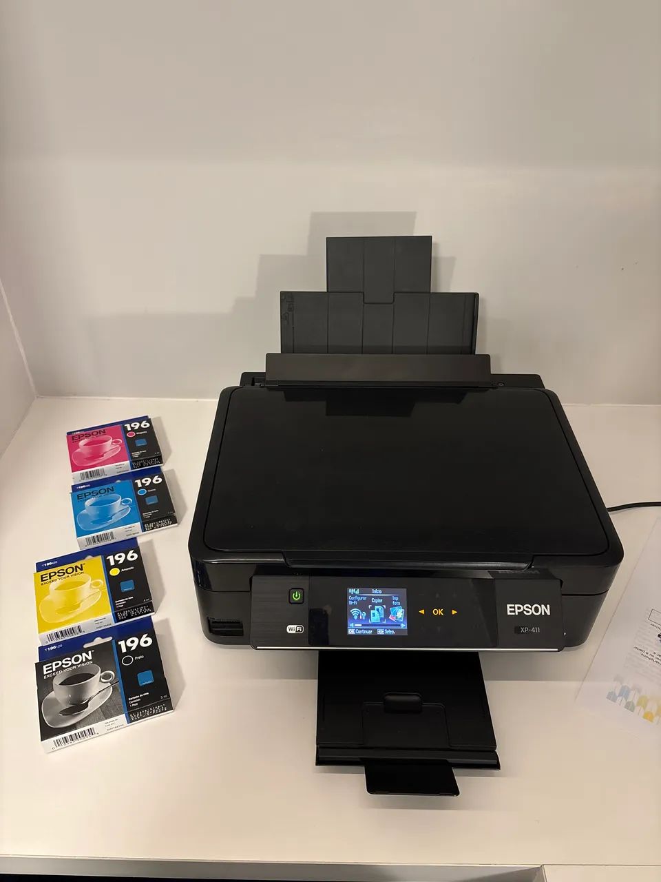 Impressora Jato de Tinta Colorida Epson XP411 33ppm, Wifi, Gratis Kit Tinta Original. - Foto 5