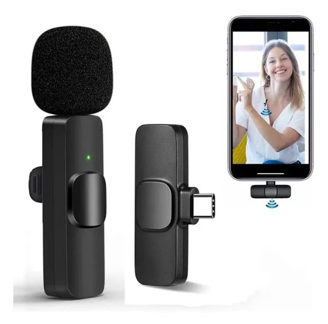 Microfone Lapela Sem Fio (Tipo C) Android E iPhone K9 - Foto 3