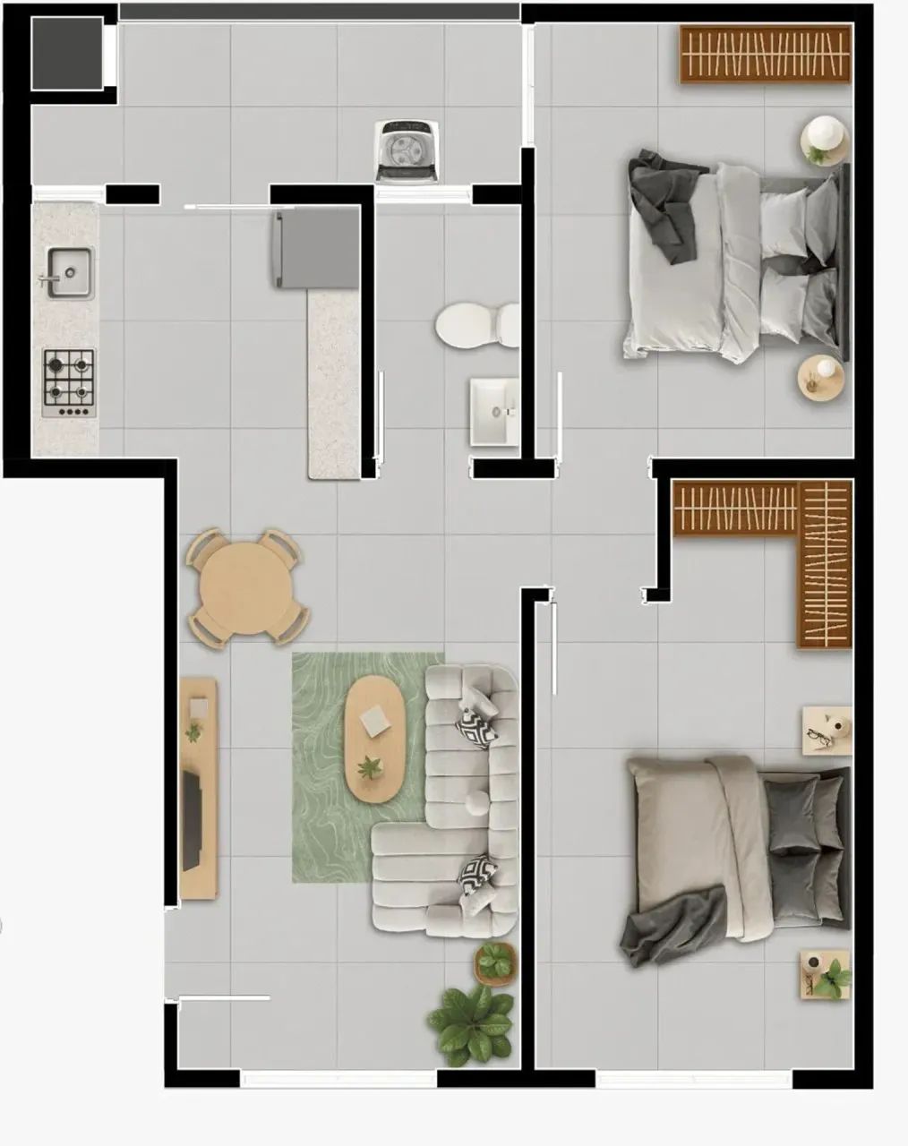 Apartamento para venda possui 53 metros quadrados com 2 quartos - Foto 7