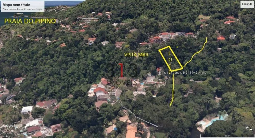 EXCELENTE TERRENO FRENTE DE RUA COM 1300 M2 VISTA MAR E MONTANHA A 800 METROS DA PRAIA DO 