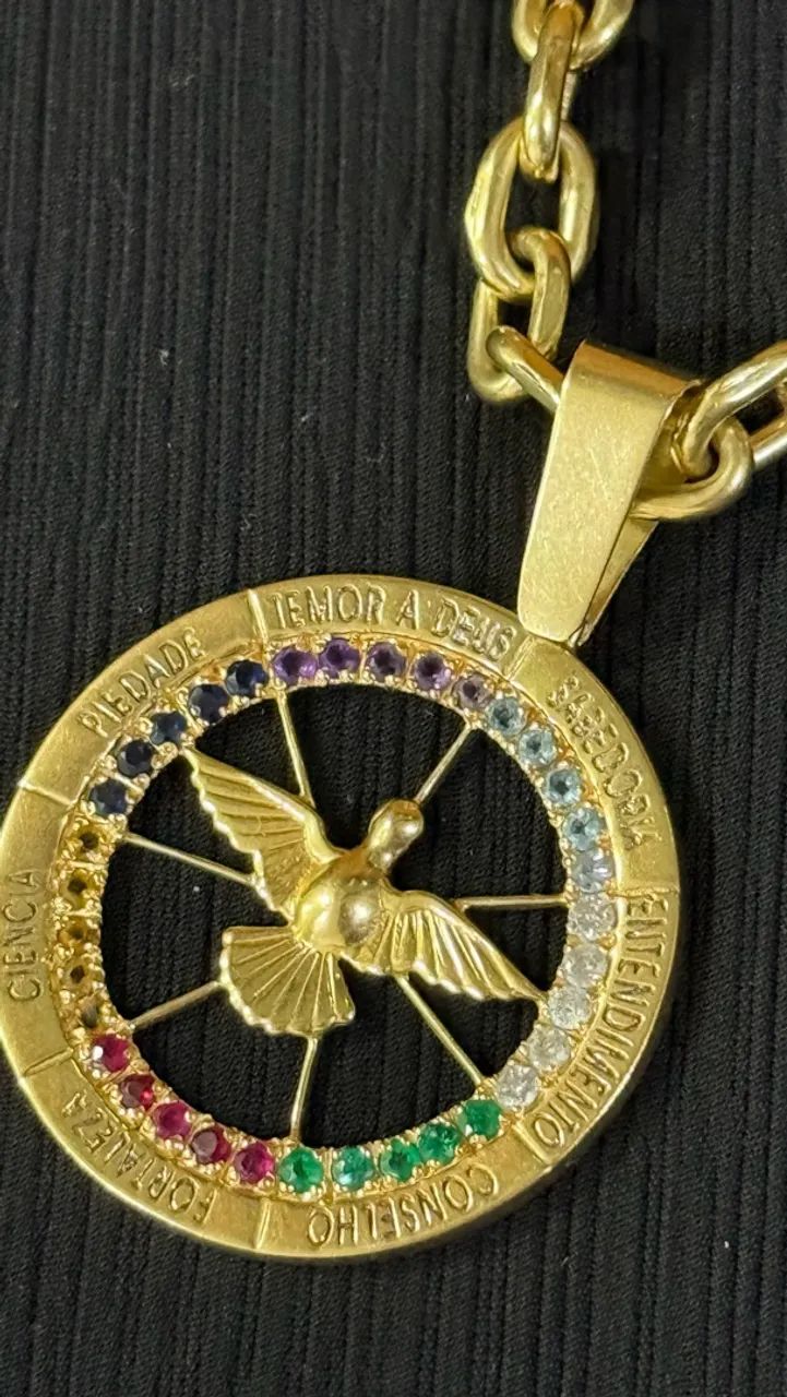 Corrente em Ouro 18 k Maciça com Pingente - Foto 3