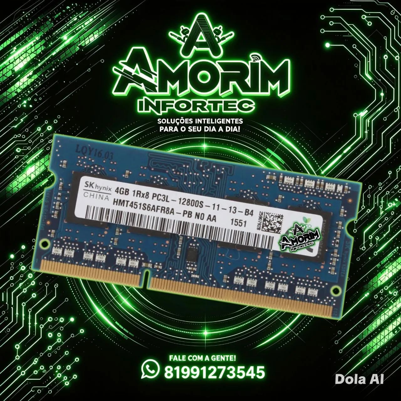 MEMÓRIA PC3L 4GB DDR3 1600 MHz - NOTEBOOK.