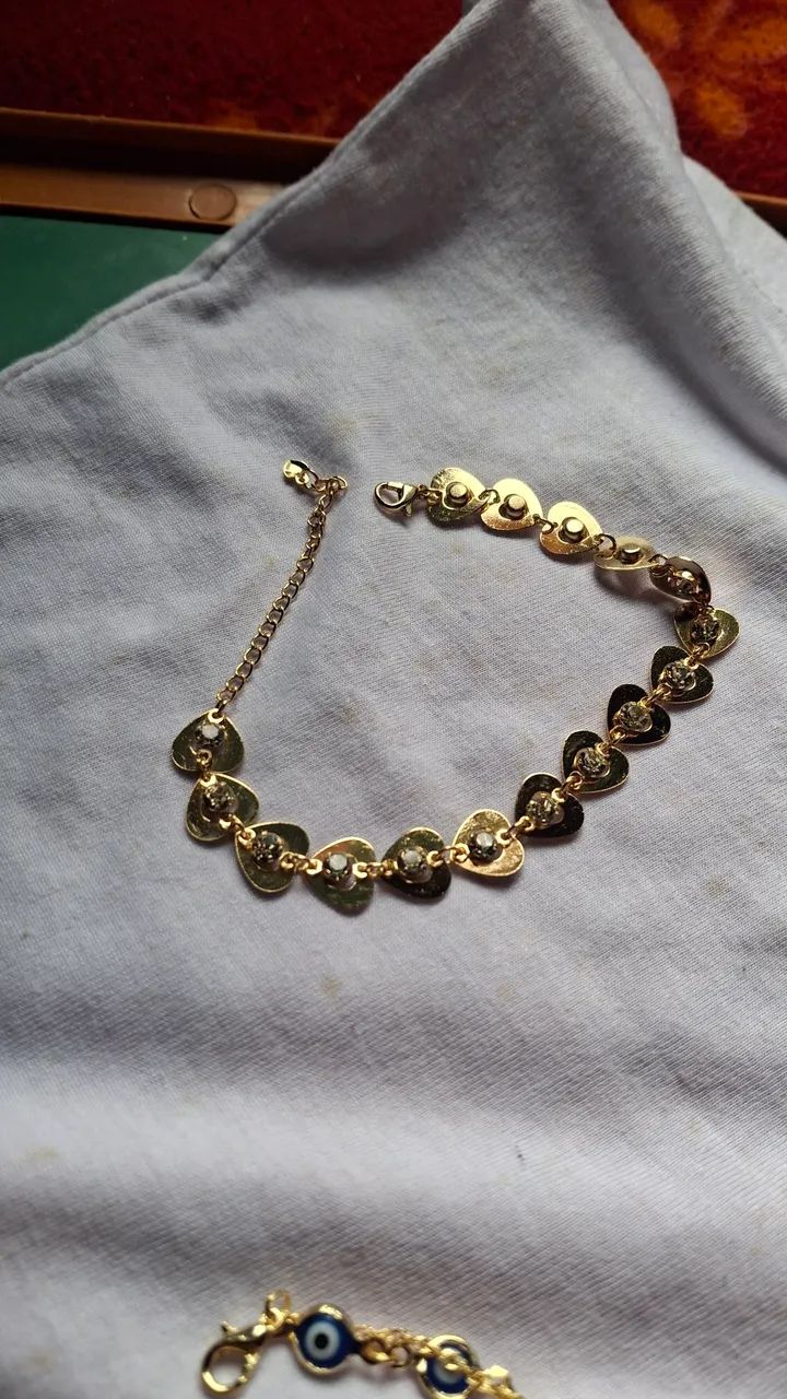Pulseira semi joias dourada - Foto 4