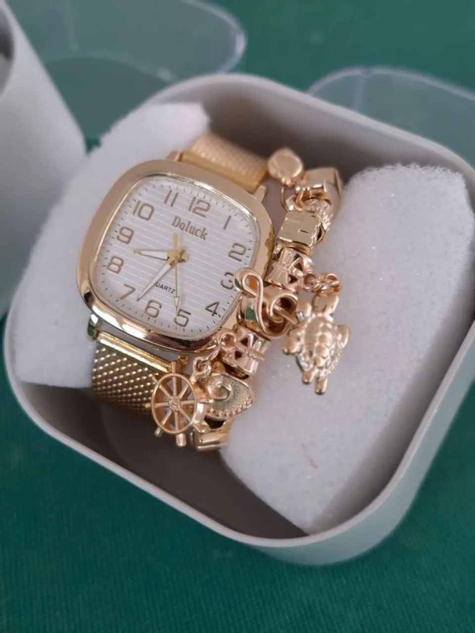 Rel ógio Rose Gold + Pulseira - Foto 2