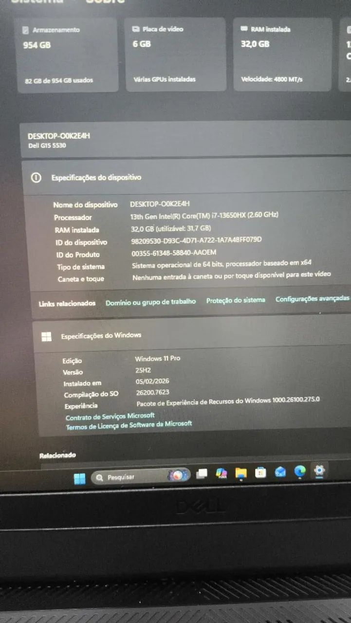 Dell G15 i7 RTX 32GB ram - Foto 4