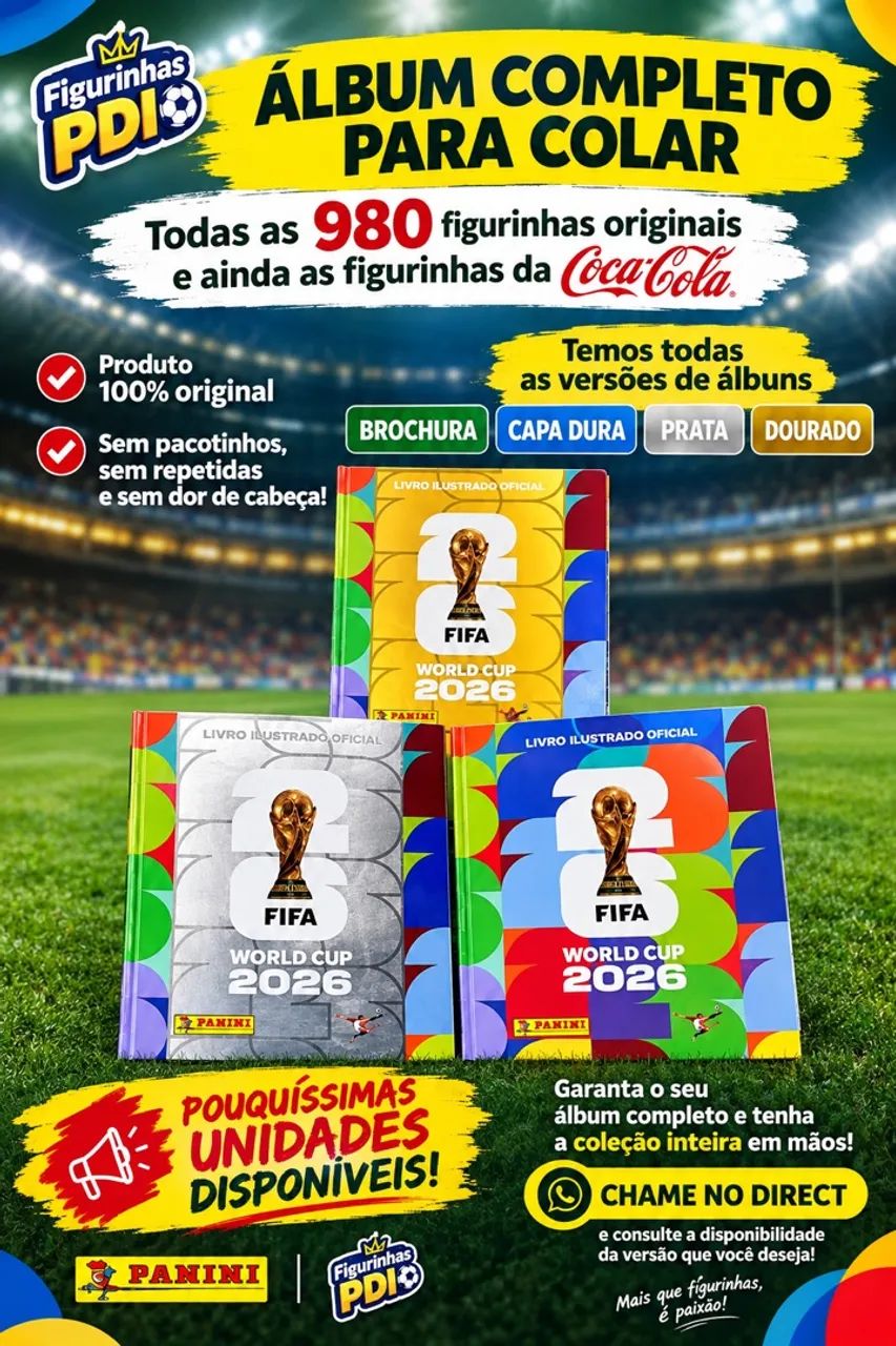 Álbum Copa do Mundo 2026 - Completo com figurinhas para colar