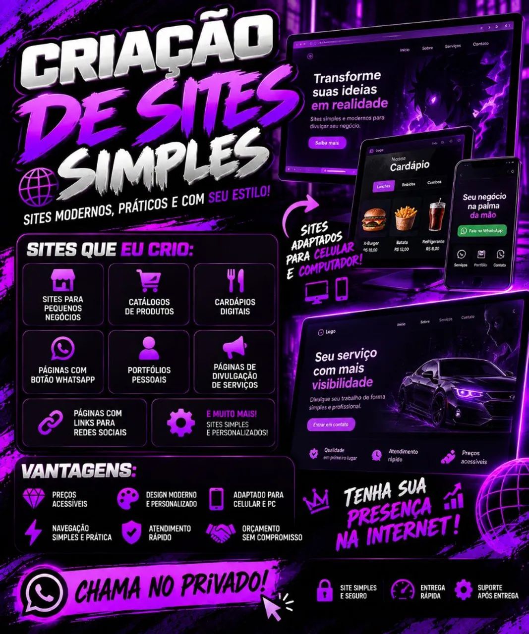 CRIAÇÃO DE SITES SIMPLES 