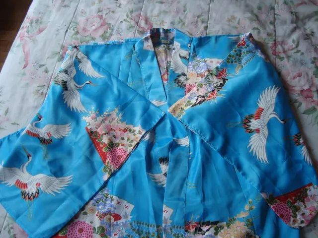 Kimono Oriental Feminina azul - Foto 2
