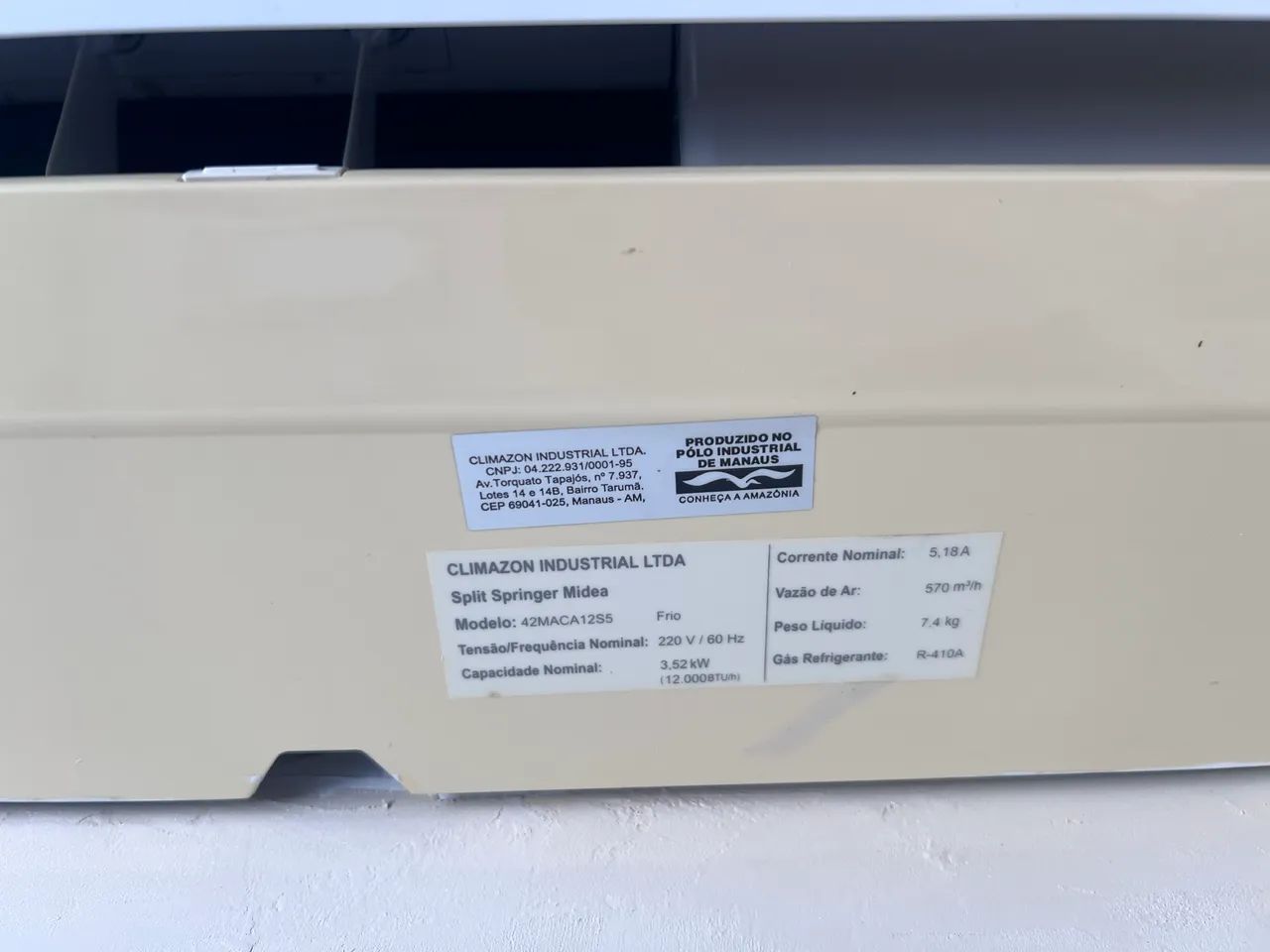 Ar condicionado 12.000 BTUS springer (MIDEA) AR + PURO 42MACA12S5 - Foto 3