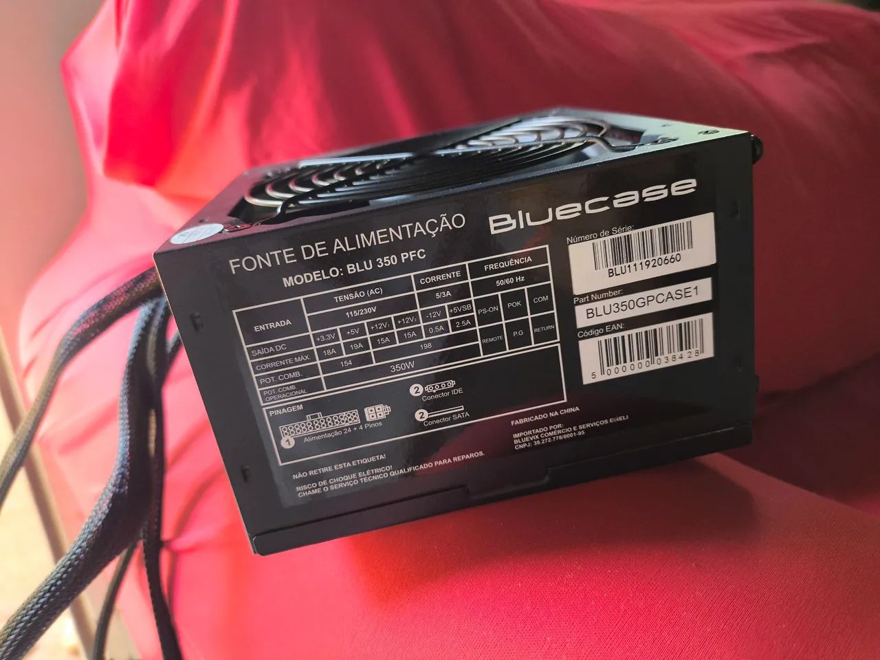 Fonte De Alimentação Bluecase 350w Real Blu 350 Pfc Atx