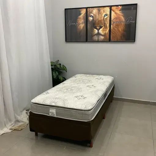 Cama base baú + colchão solteiro d 33