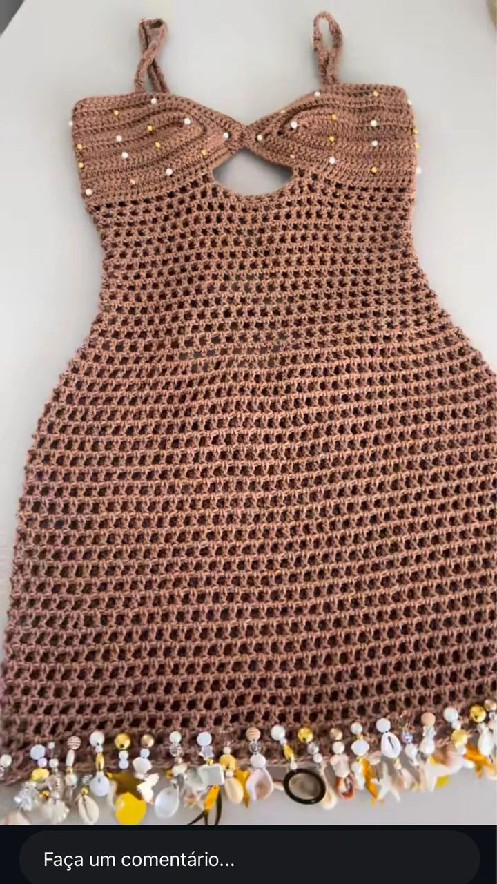Vestido elegante em Crochê 