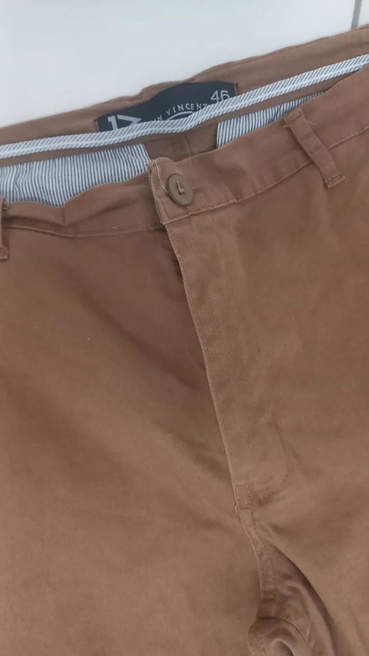 Uma calça  masculina  caramelo  tamanho  46 usada  