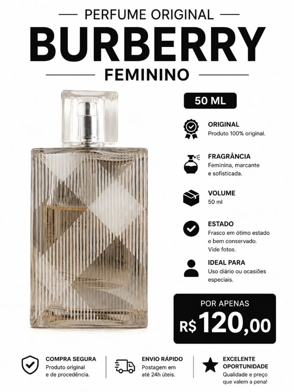 Burberry feminino + ou - 40ml