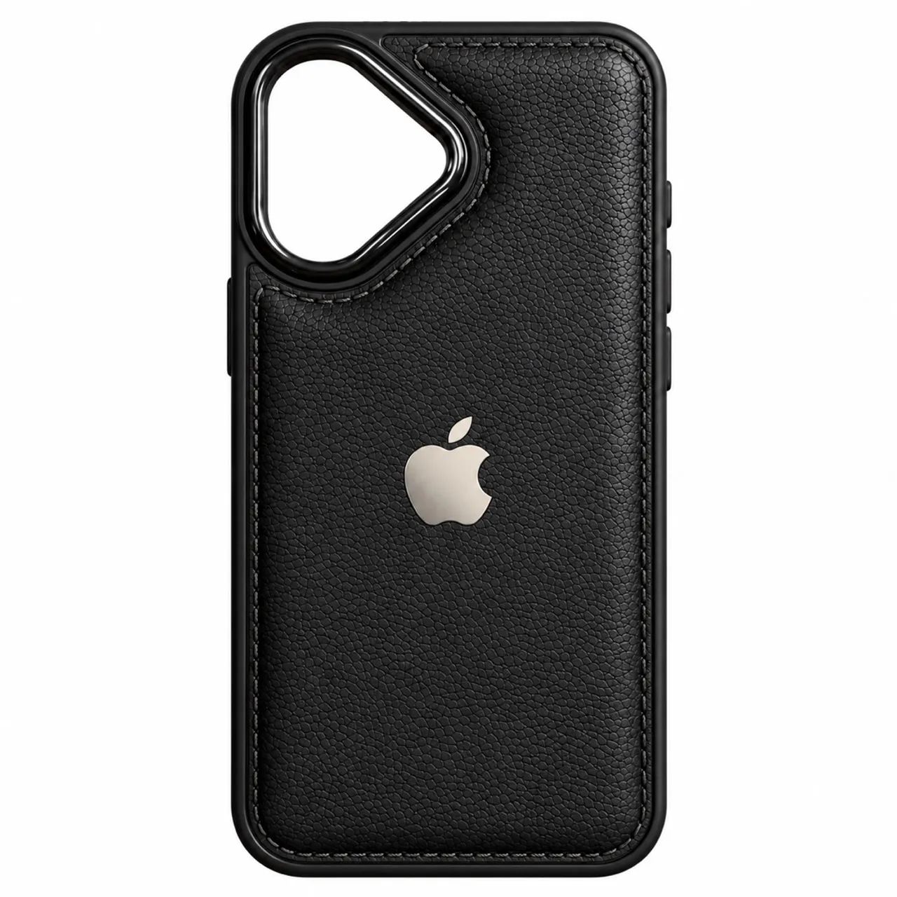 Capa de Couro para iPhone 16 - Preta
