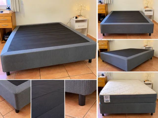 Base Cama Box Casal Inducol Vanille Black (Cinza) - Tatuapé