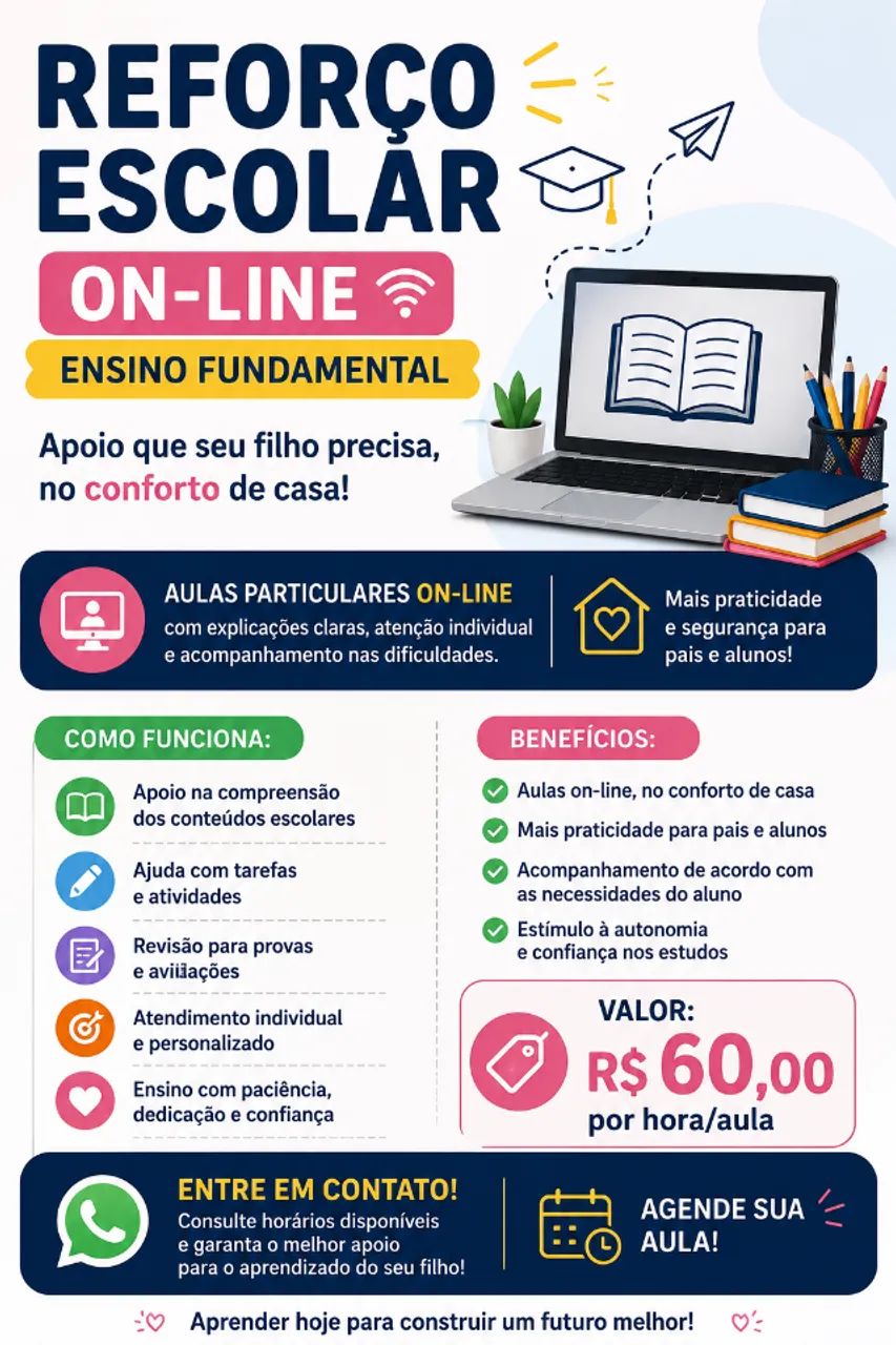 Reforço escolar on-line 