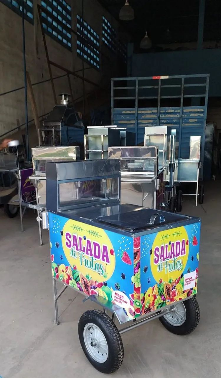 Carrinho de salada de frutas inox com caixa térmica individual e dupla em até 10x  - Foto 2