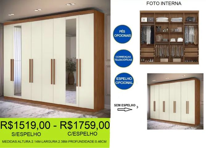 roupeiro - diversas cores  -amplo -compre e retire hoje mesmo  - Foto 3