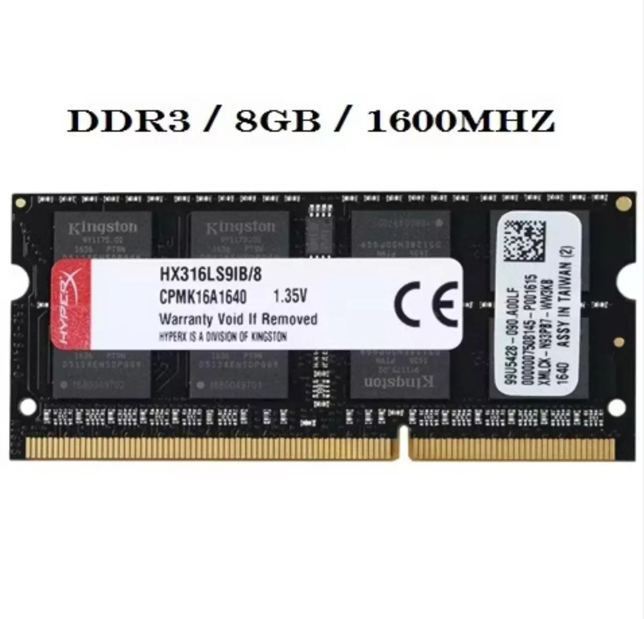 Memória RAM DDR3 SODIMM 8GB 1600MHz 1.3 5v 1.5v ideal para